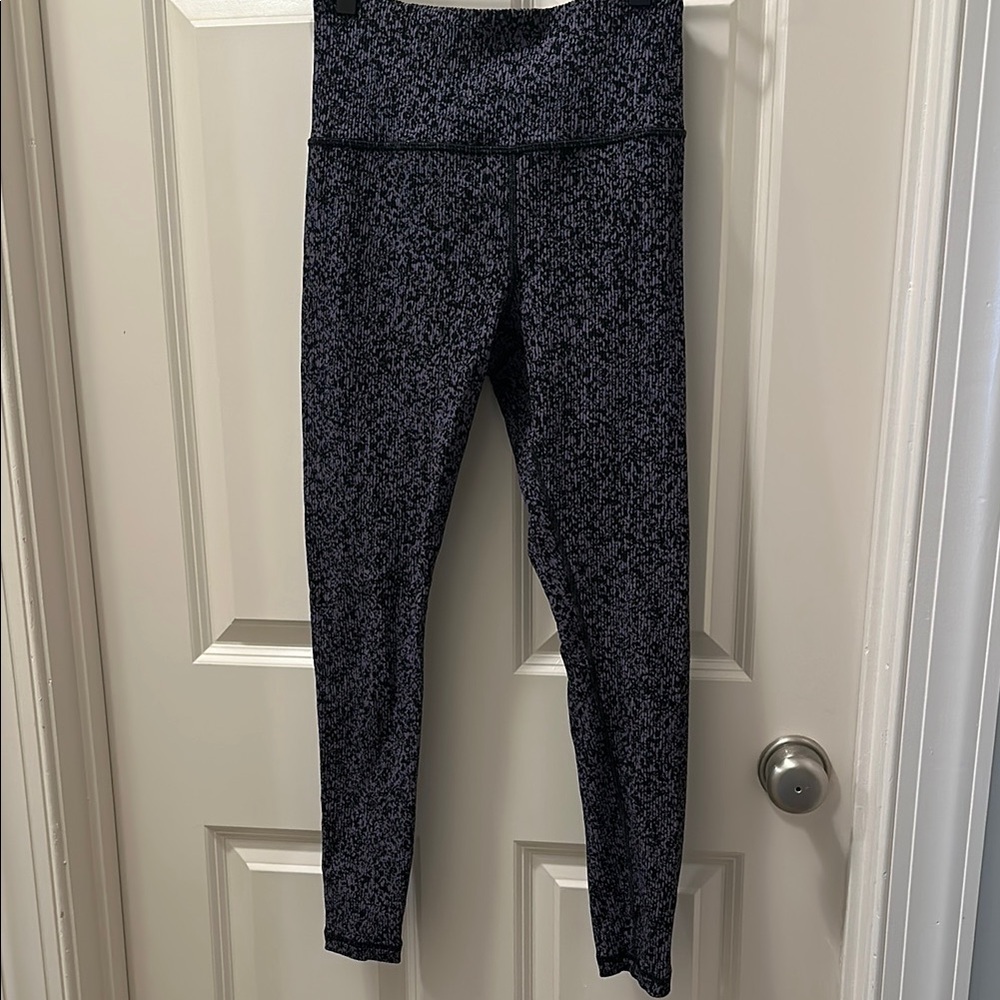 Athleta Black Speckled Elation ribbed Leggings